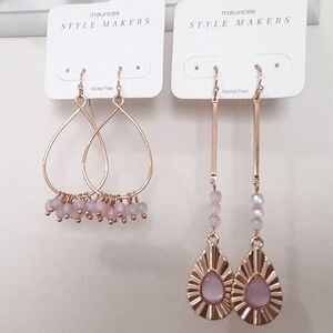 Maurices Pink Beaded Earring Duo